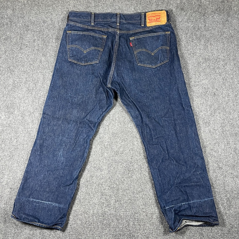 Levis 501 Mens Jeans 42x30 Dark Indigo Blue Straight Leg Denim (40x29) Actual